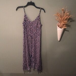 Rails Frida Pink Poms Blue Red Pink White Hi Lo Sleeveless Lined Midi Dress M